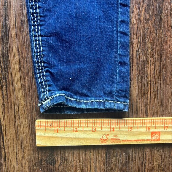 Rock Revival Henna Skinny Jeans Rhinestones Distressed Dark Wash Women’s Size 25 - Picture 11 of 12